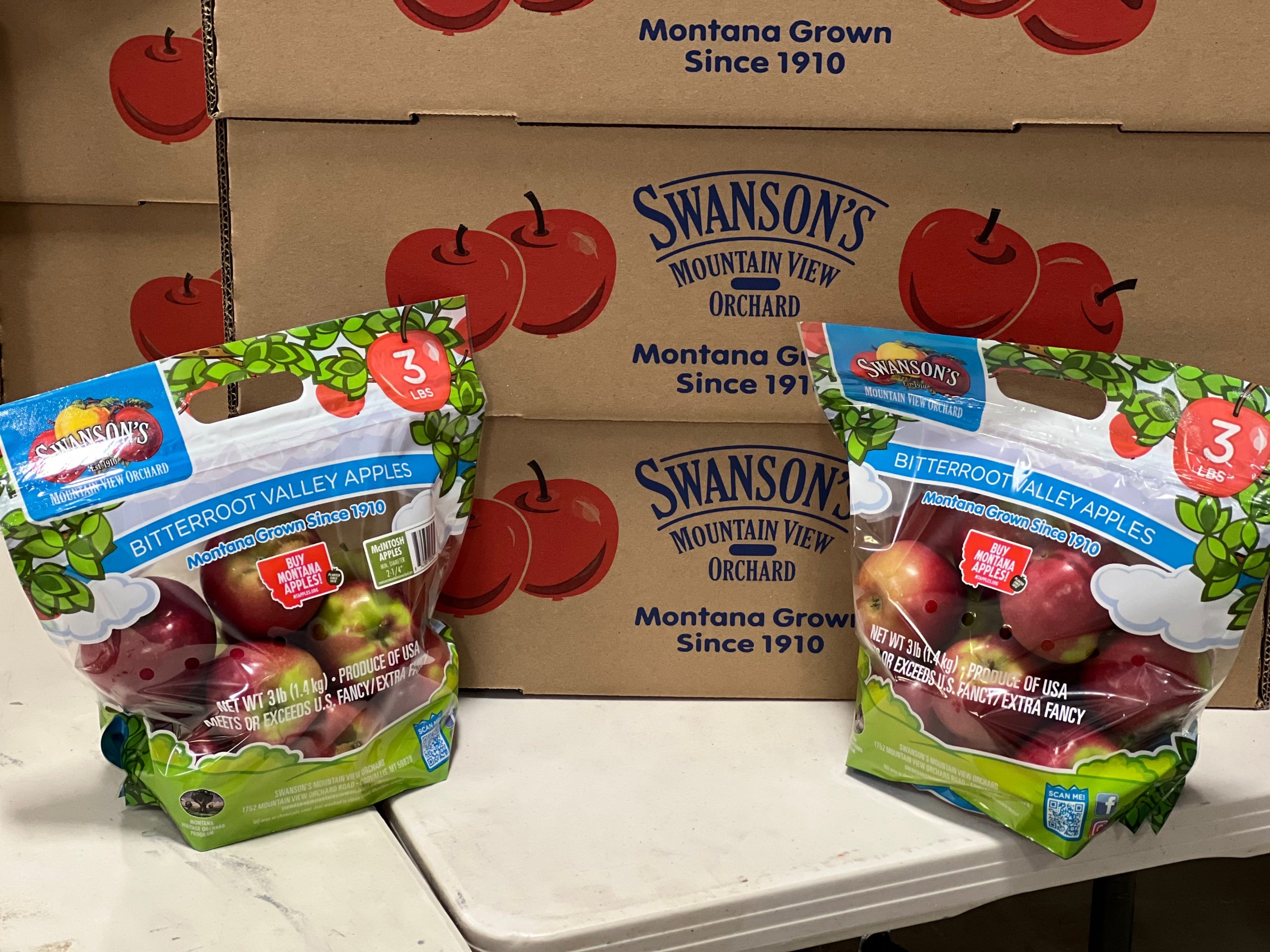 2 3 pound bag of red McIntosh apples from Swanson's Mountain View Orchard in the Bitterroot Valley