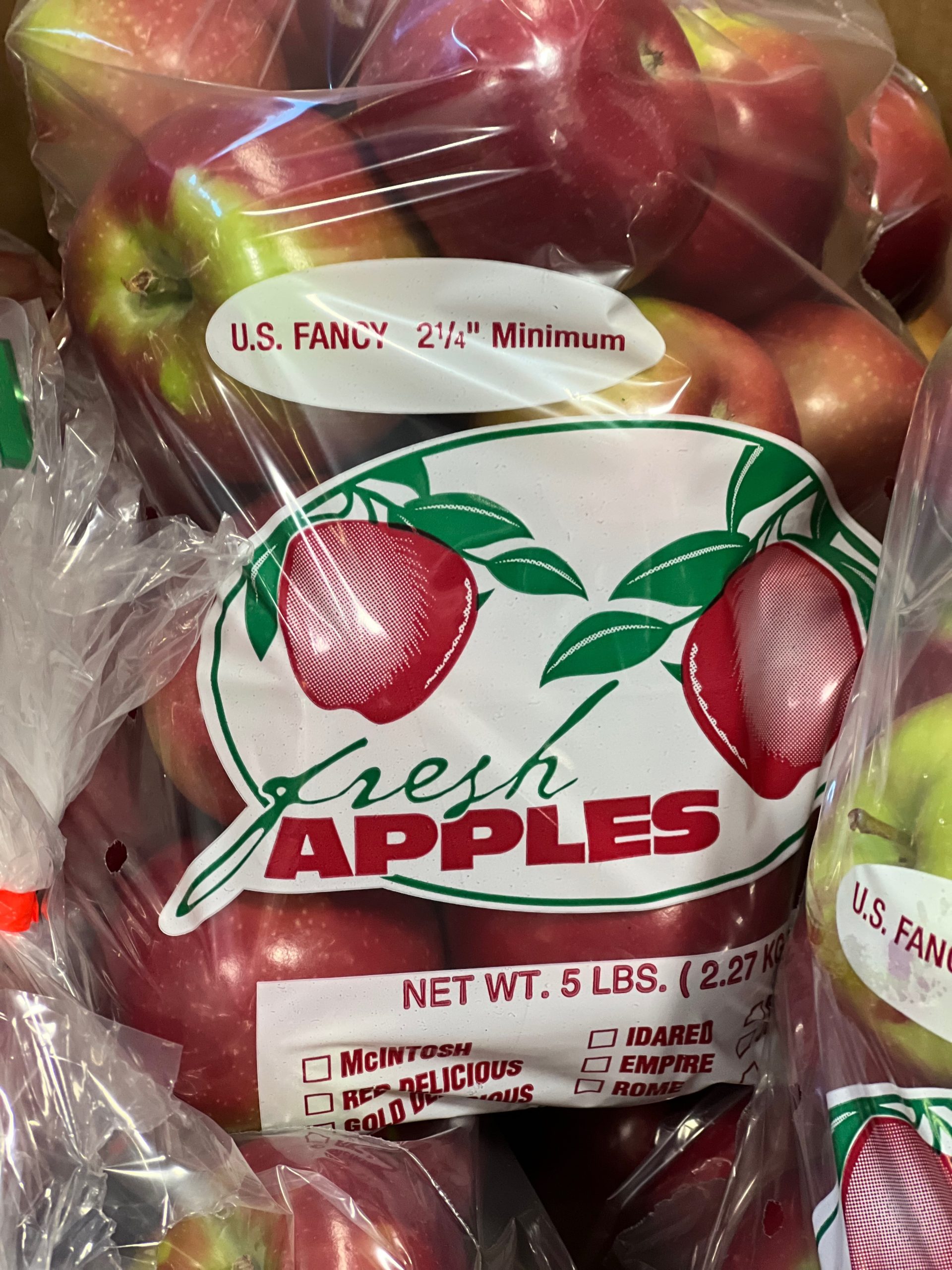 Bag of fresh Montana-grown apples