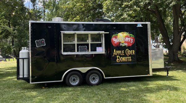 the black Swanson's apple cider donut trailer